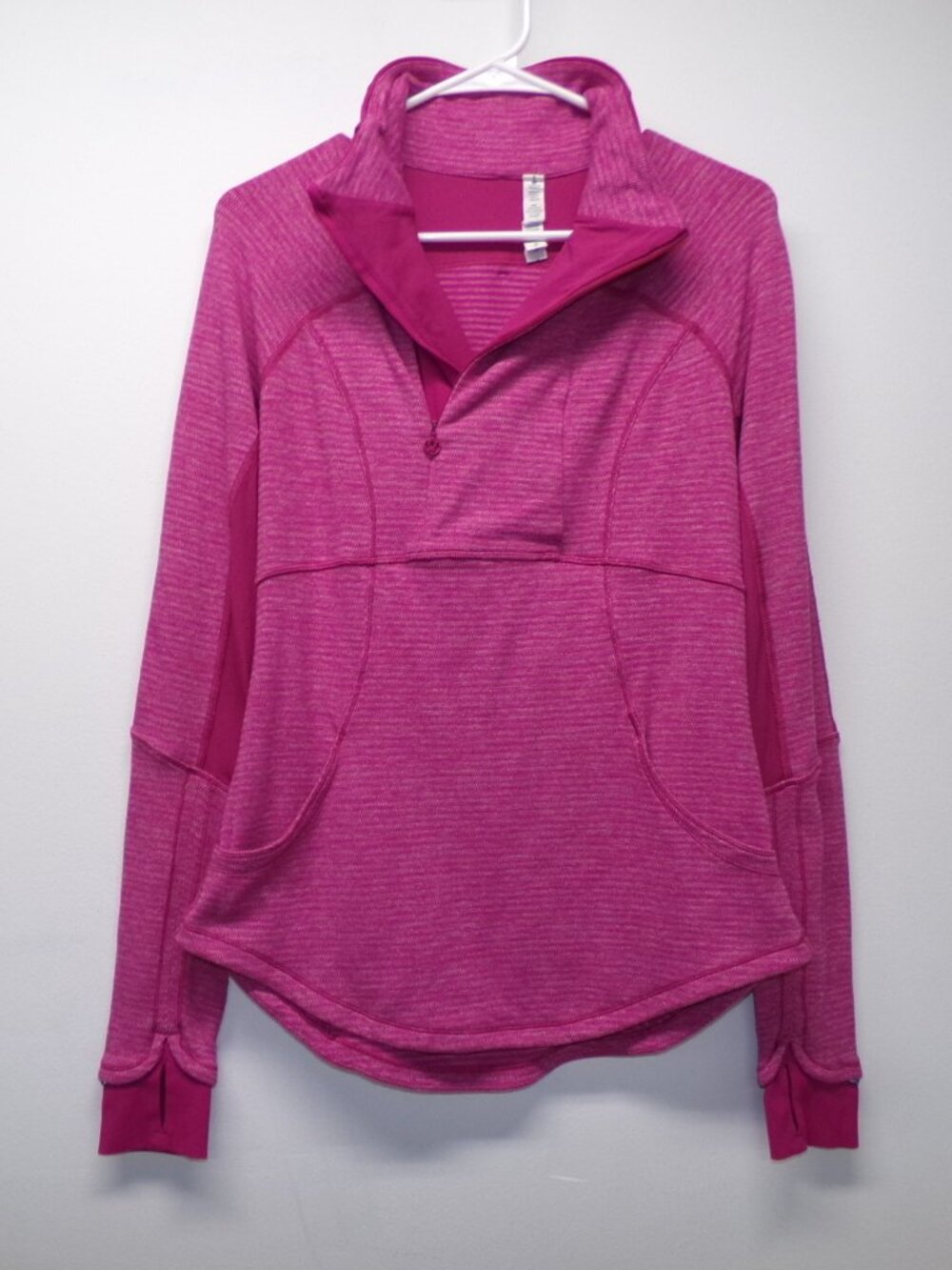Lululemon Base Runner 1/2 Zip Pink Raspberry Pullover Long Sleeve Shirt Jacket 8